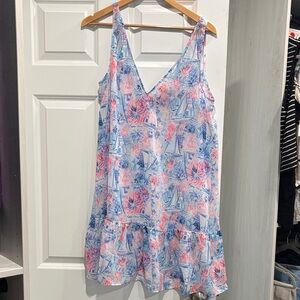 Lilly Pulitzer Tropical Blue and Pink Coverup